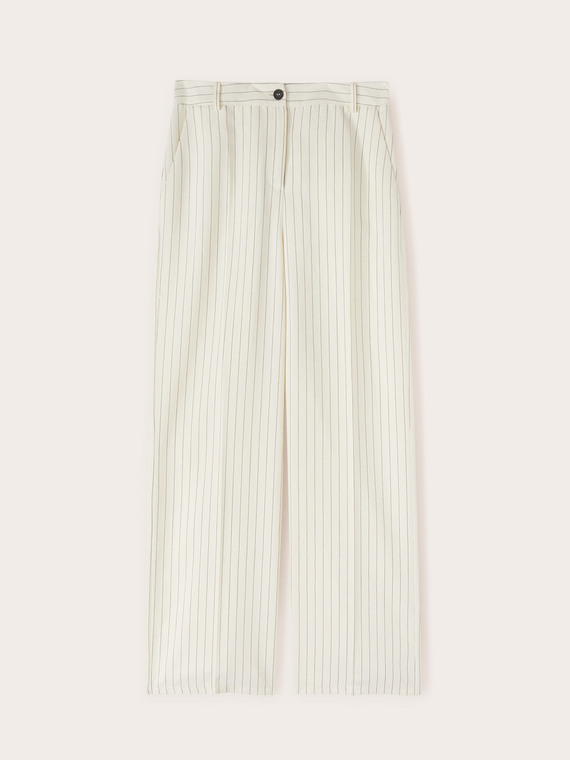 Fluid pinstriped palazzo trousers