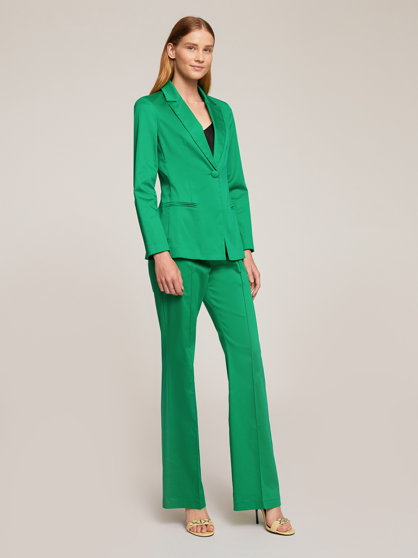 Satin solid colour blazer image number 2