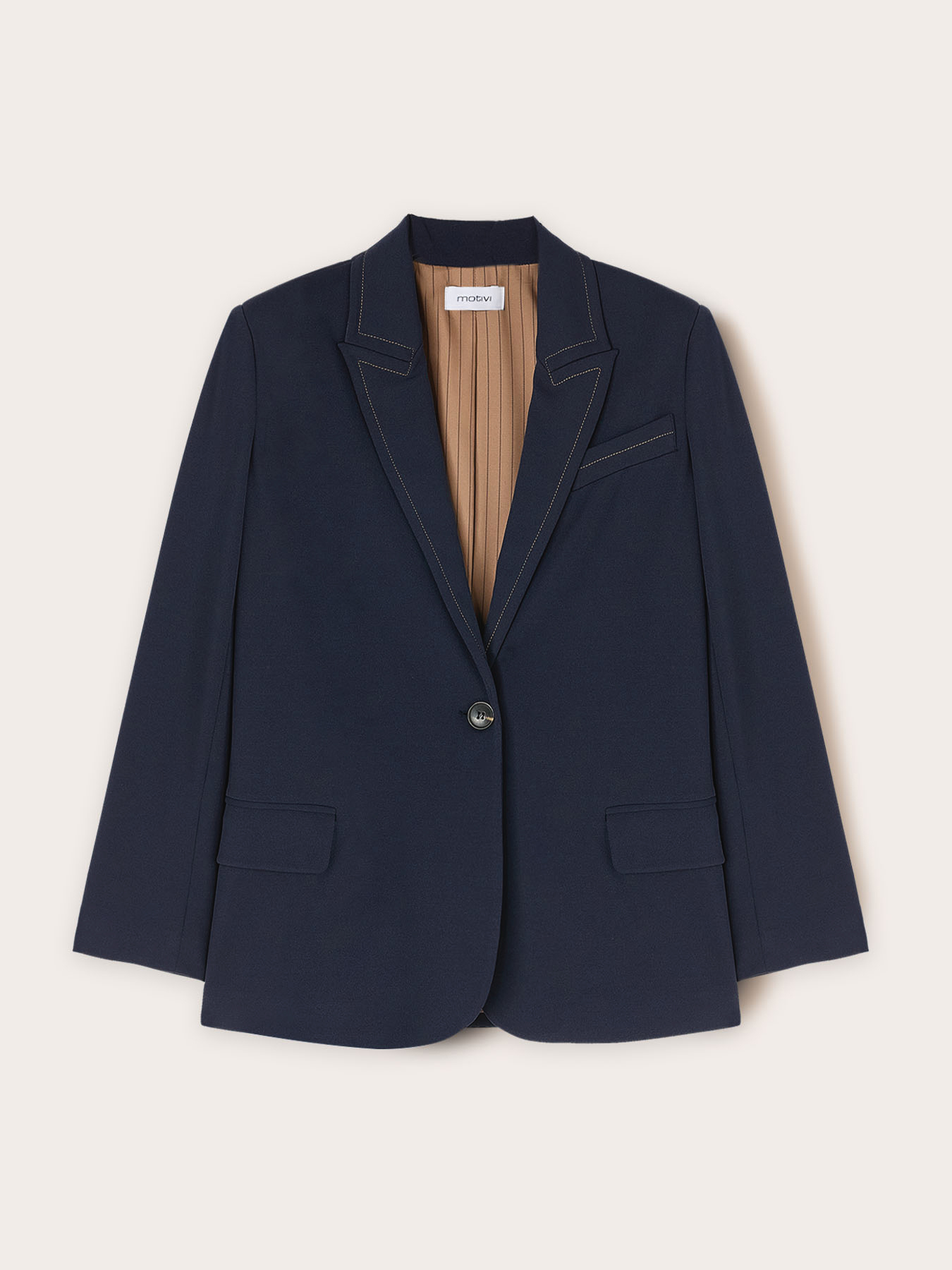 Single-breasted jacket with contrasting stitching image number 4