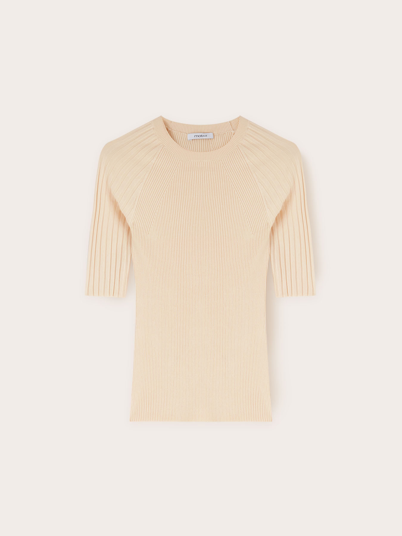 Short-sleeved ribbed knit top image number 4