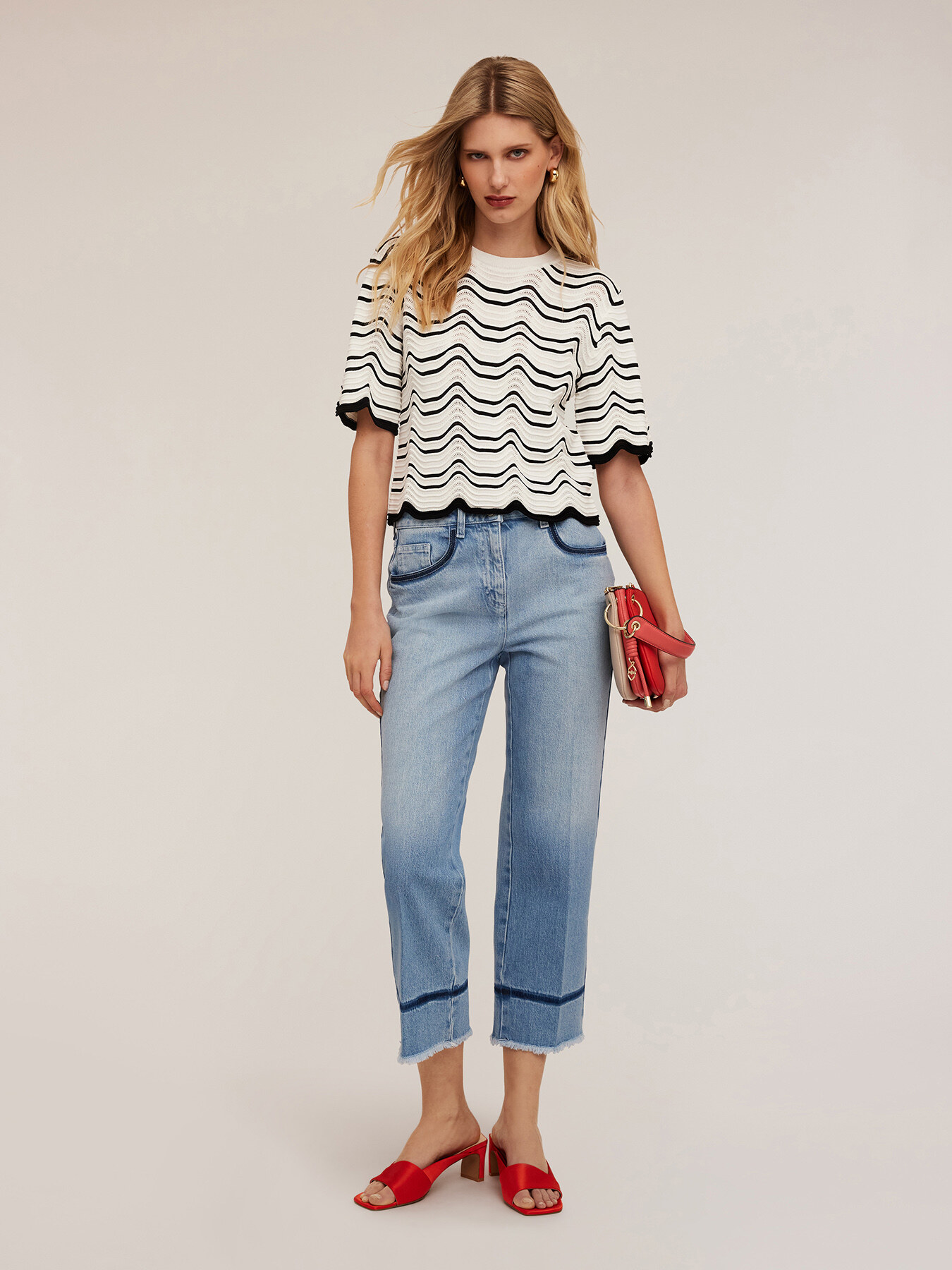 Jeans cropped light blue image number 0