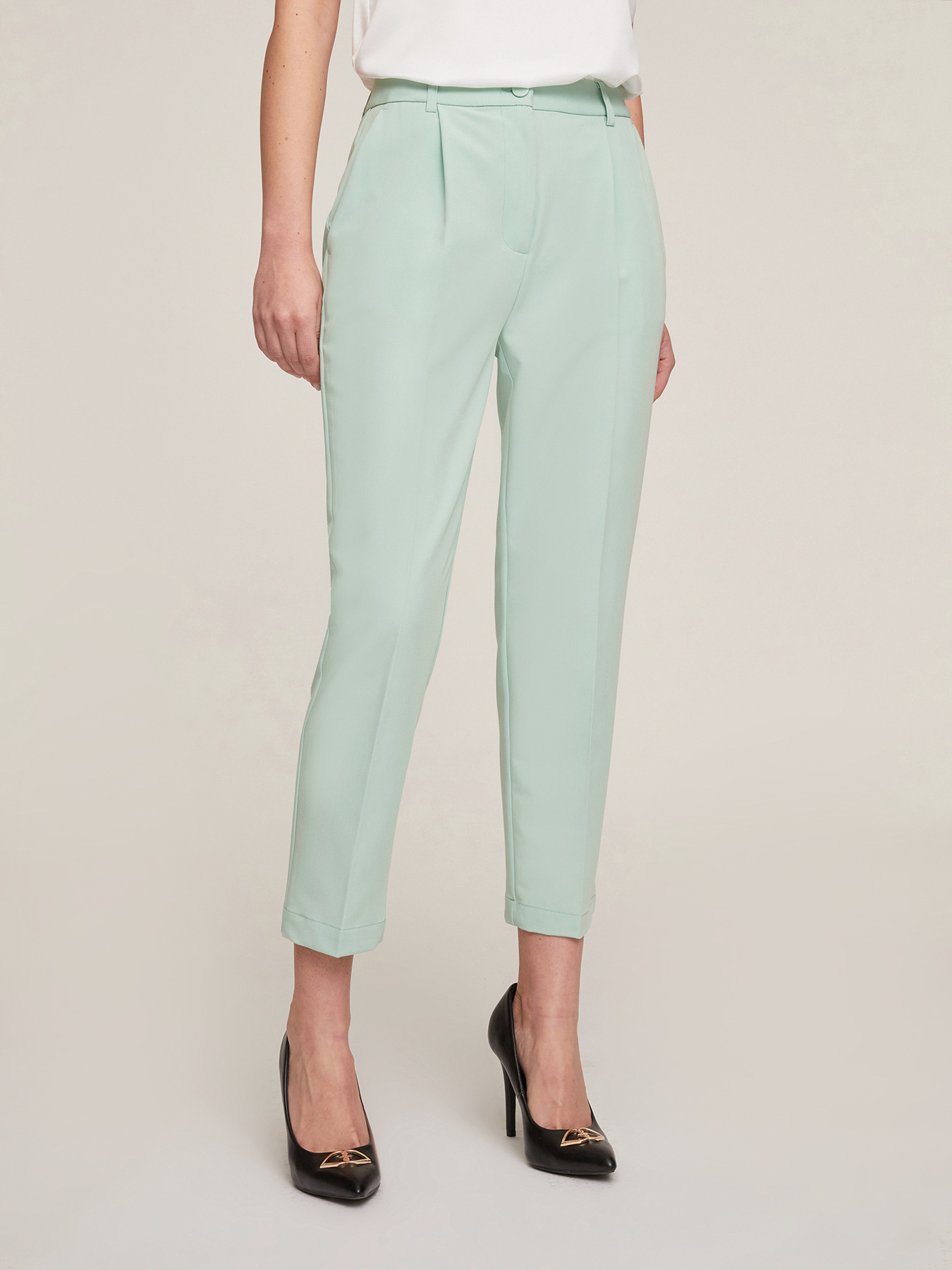 Pantaloni regular tinta unita image number 2