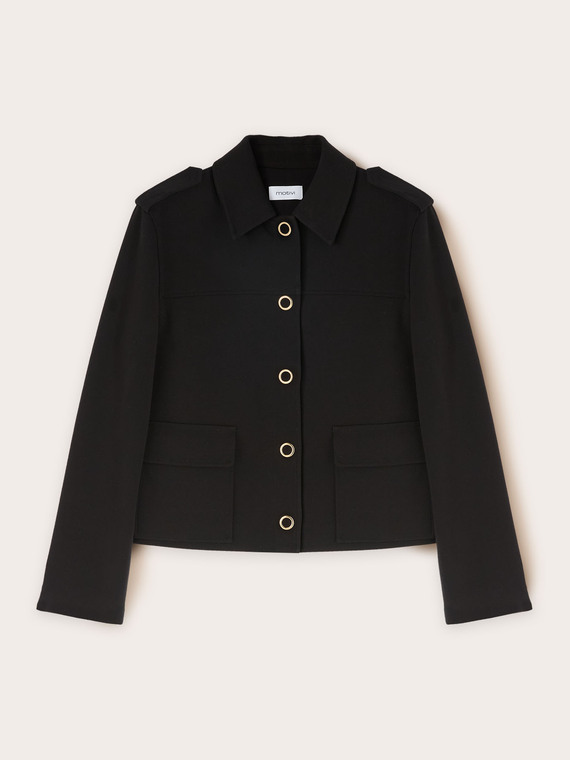 Viscose blend jacket with epaulettes
