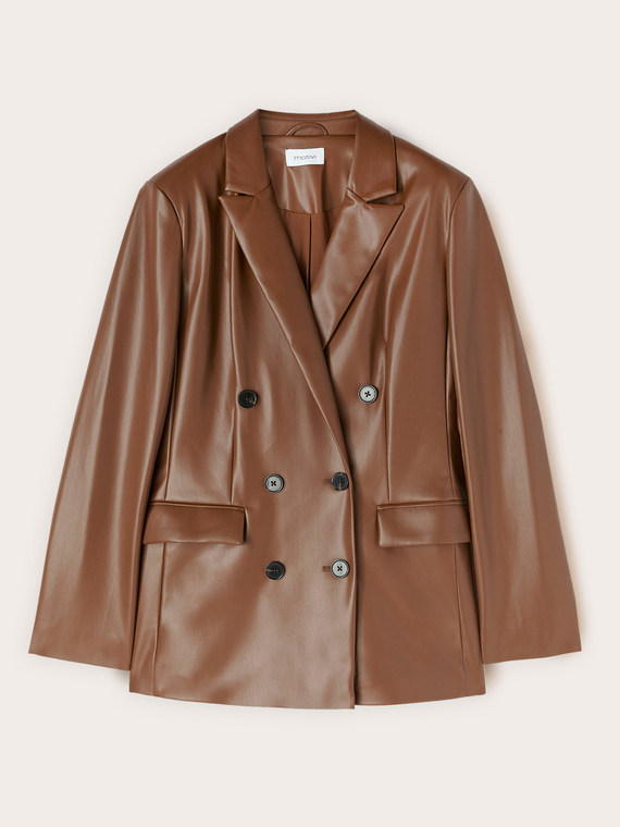 Zweireihiger Blazer mit Glanzeffekt
