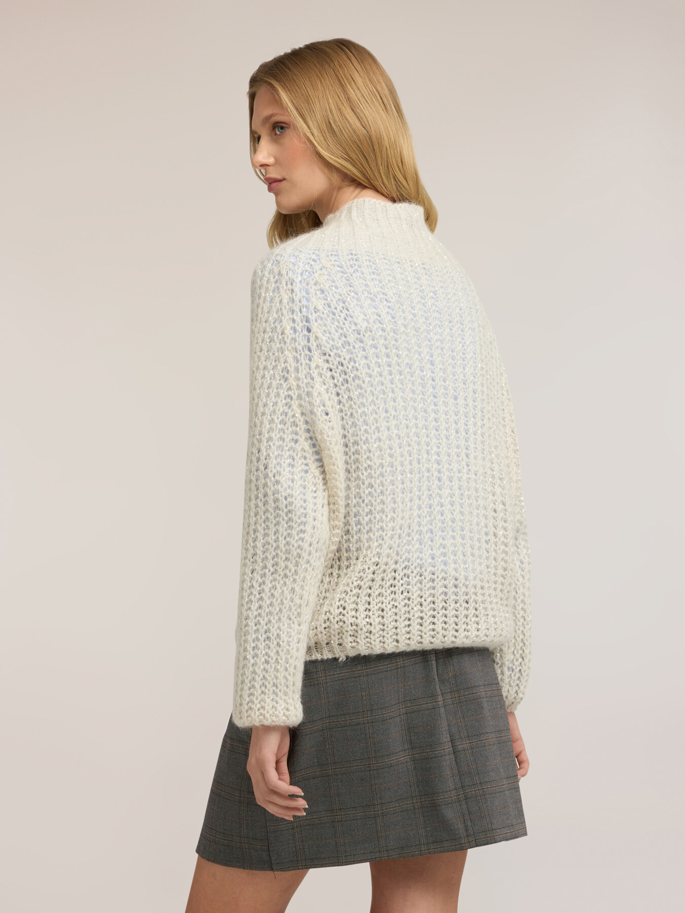 Mohair knit turtleneck with sequins image number 1