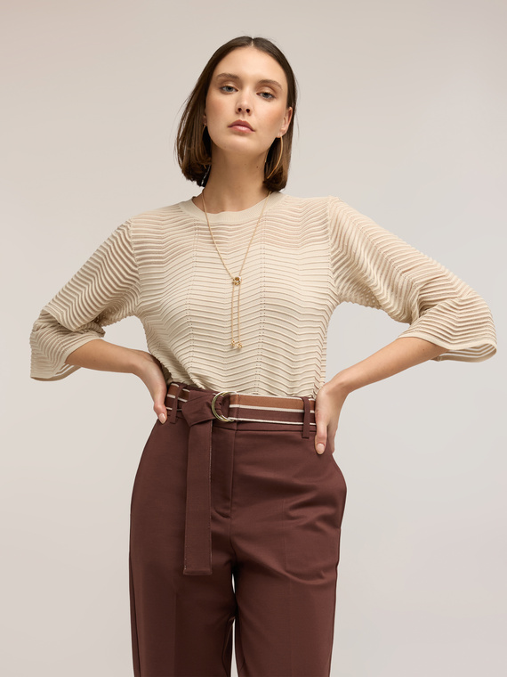 Durchbrochener Strickpullover aus Viskosemischung