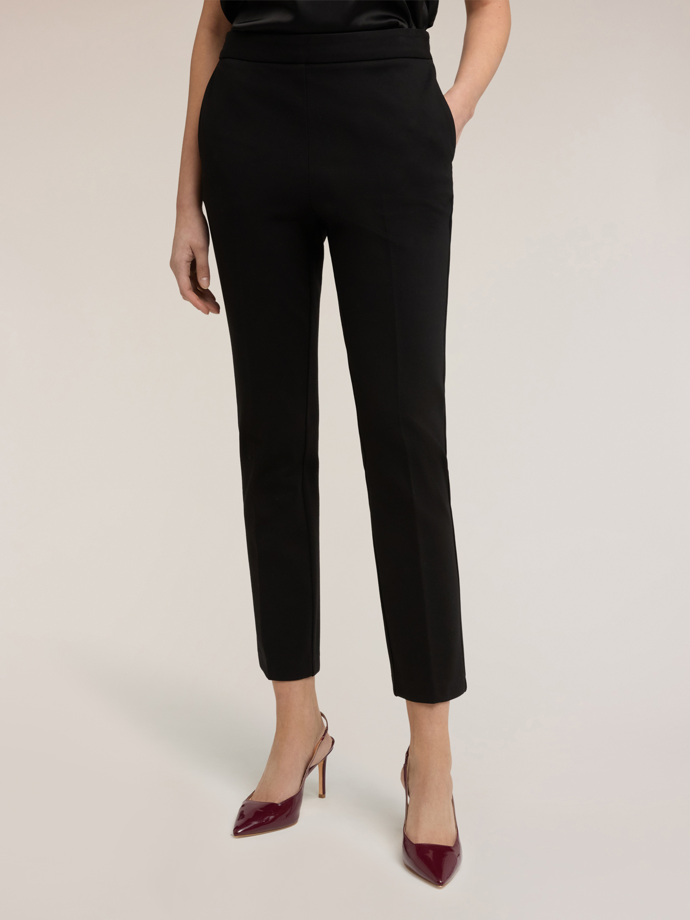 Regular fit trousers in milano stitch image number 2