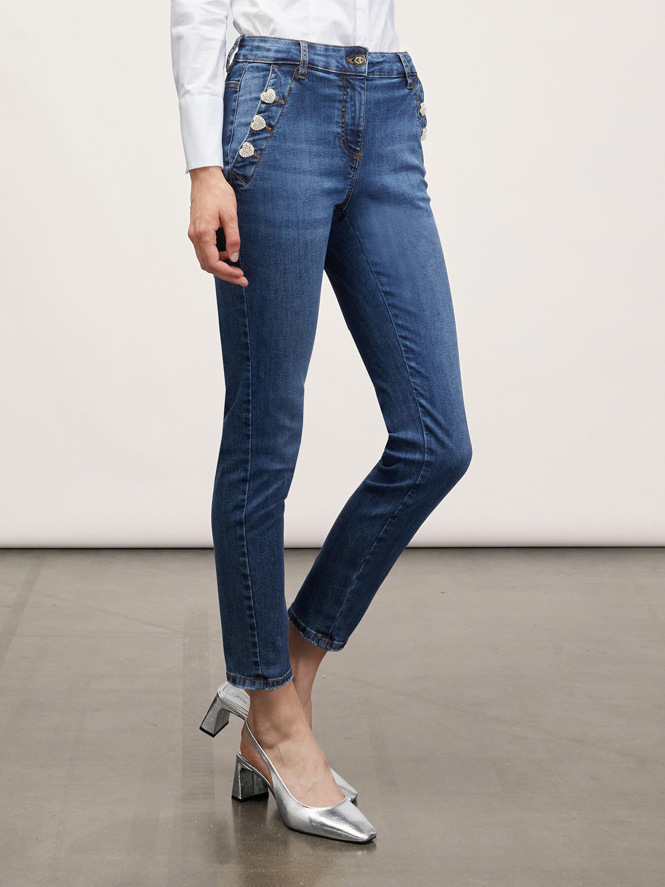 Jeans da donna Y2K, estivi, a vita alta, elasticizzati, in denim, casual, con pantaloni corti, con bottoni, eleganti, con tasche, D2, M Jeans da donna Y2K, estivi, a vita alta, elasticizzati, in denim, casual, con pantaloni corti, con bottoni, eleganti, con tasche, D2, M