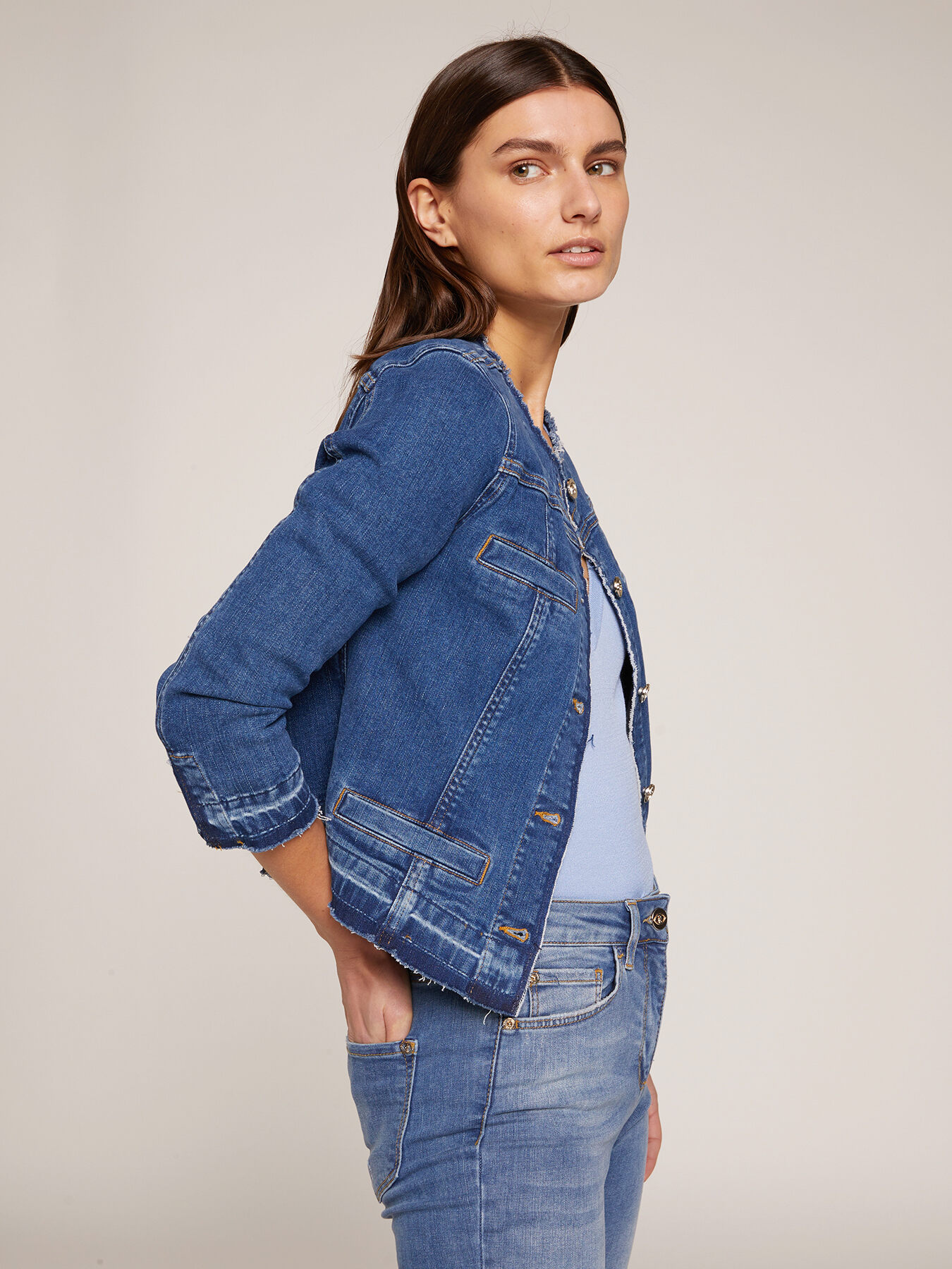 Giubbotto in denim blu medio - Motivi.com
