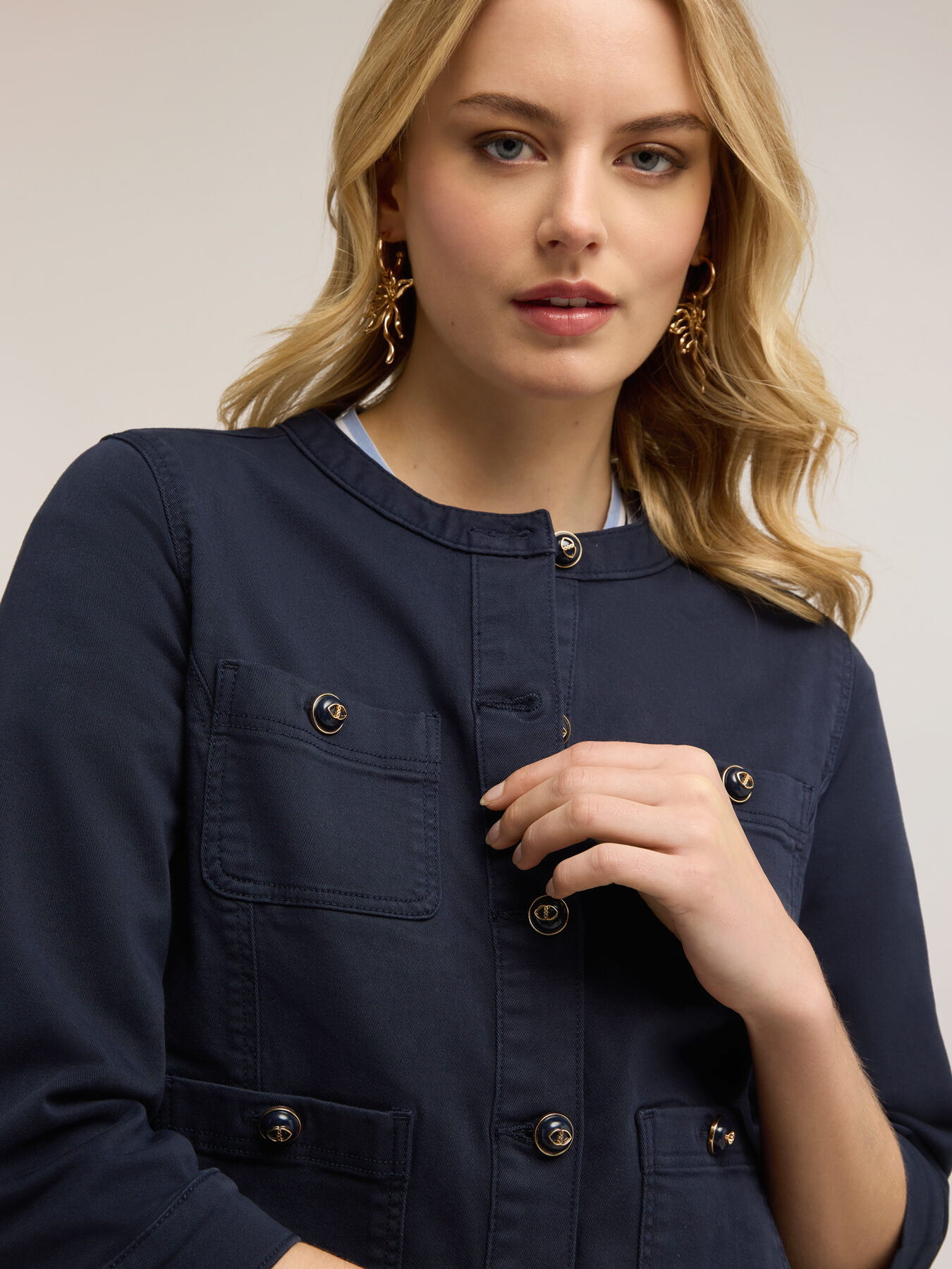 Mixed cotton drill jacket image number 2