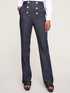 Jeans flare taille haute avec motif de boutons image number 0