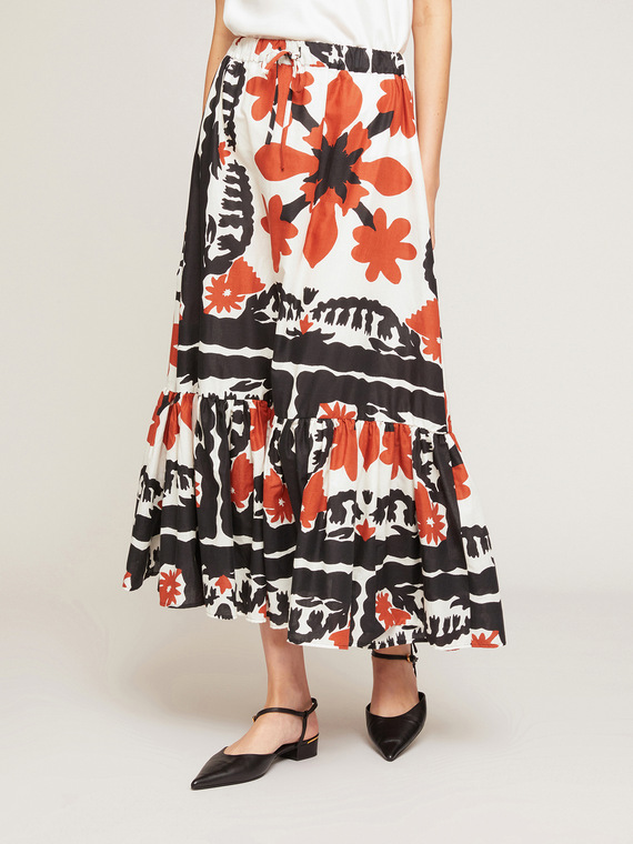 Long ethnic pattern summer skirt