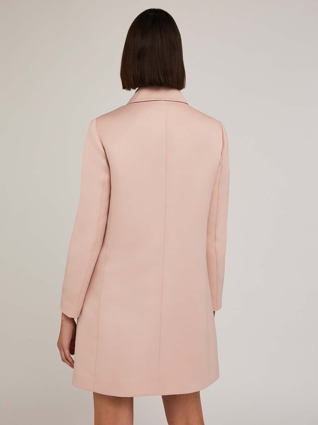 Single-breasted coat in duchesse satin image number 1