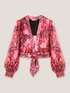 Floral patterned short blouse image number 4