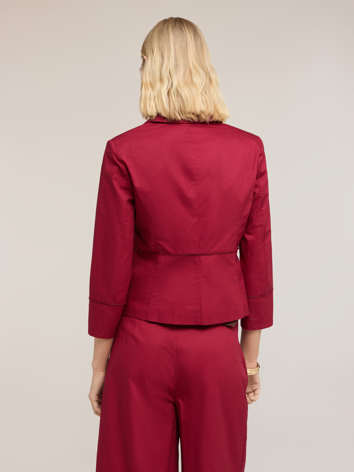 Cotton twill blazer with ajour&eacute; image number 1