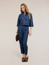 Trench corto de doble botonadura en chambray image number 0