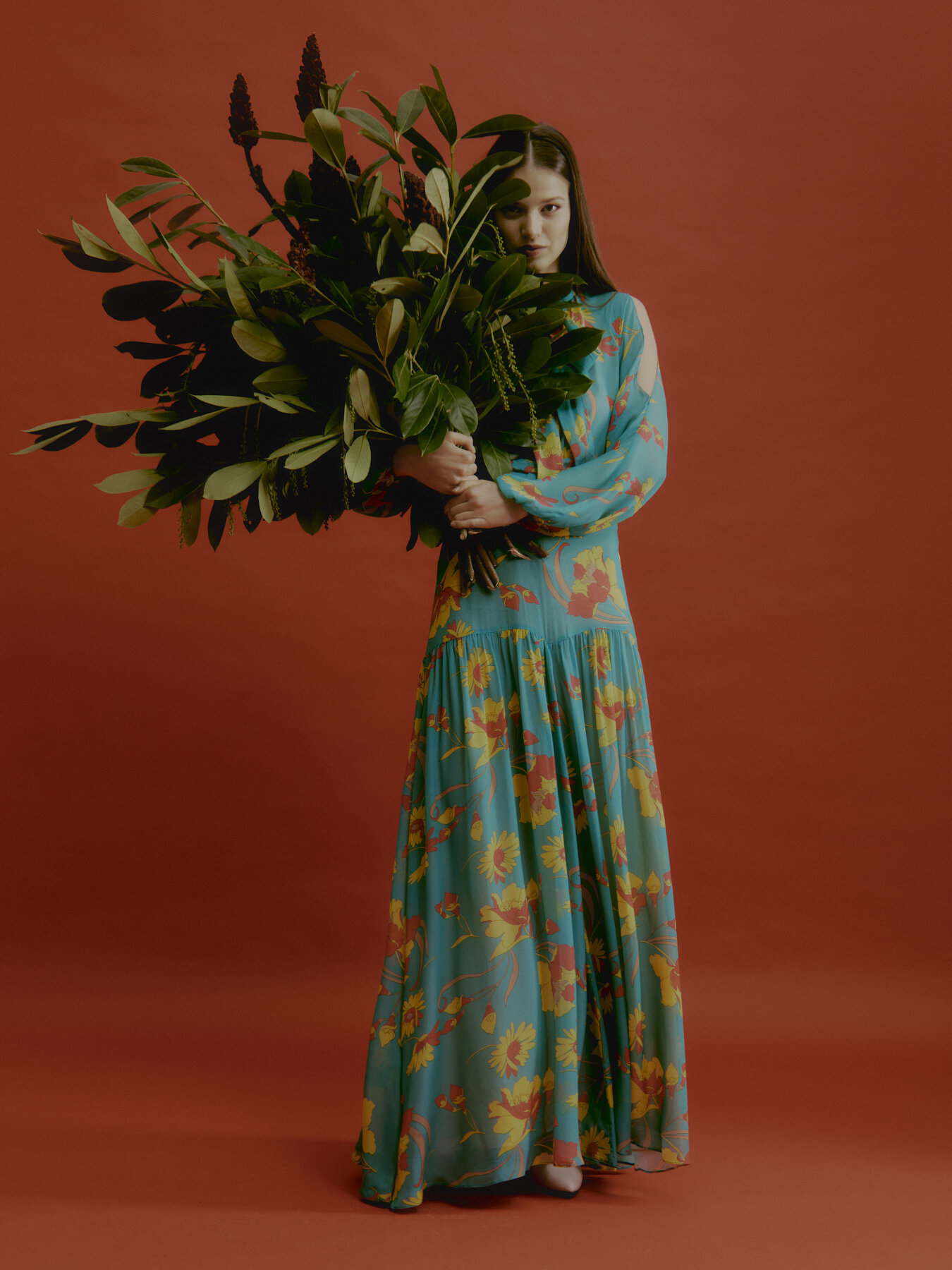 Robe longue motif à fleurs image number 0