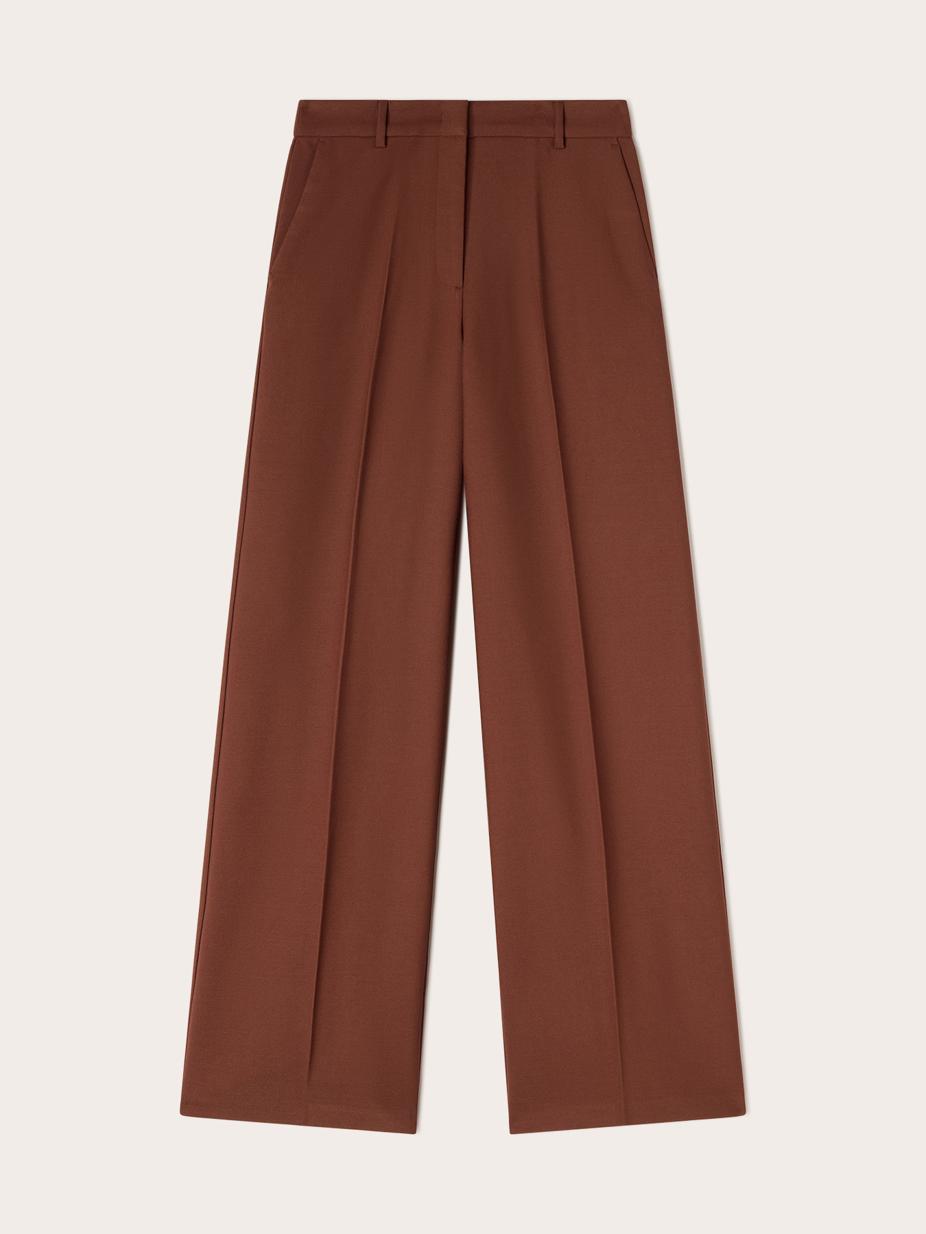 Pantaloni palazzo a vita alta con piega stirata image number 4