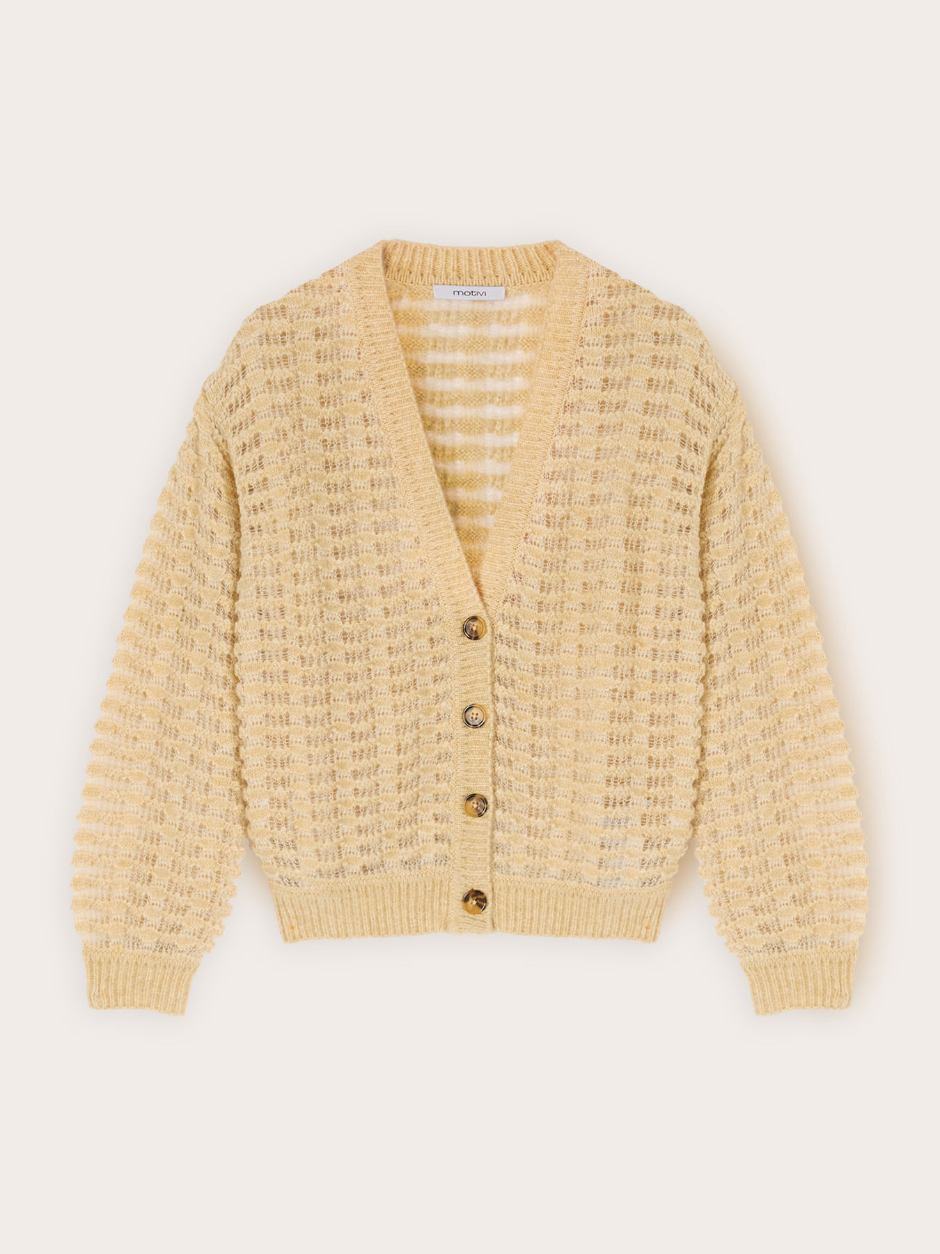 Cardigan ajour&eacute; en m&eacute;lange de laine image number 4