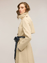 Mixed cotton drill trench coat with double belt image number 1