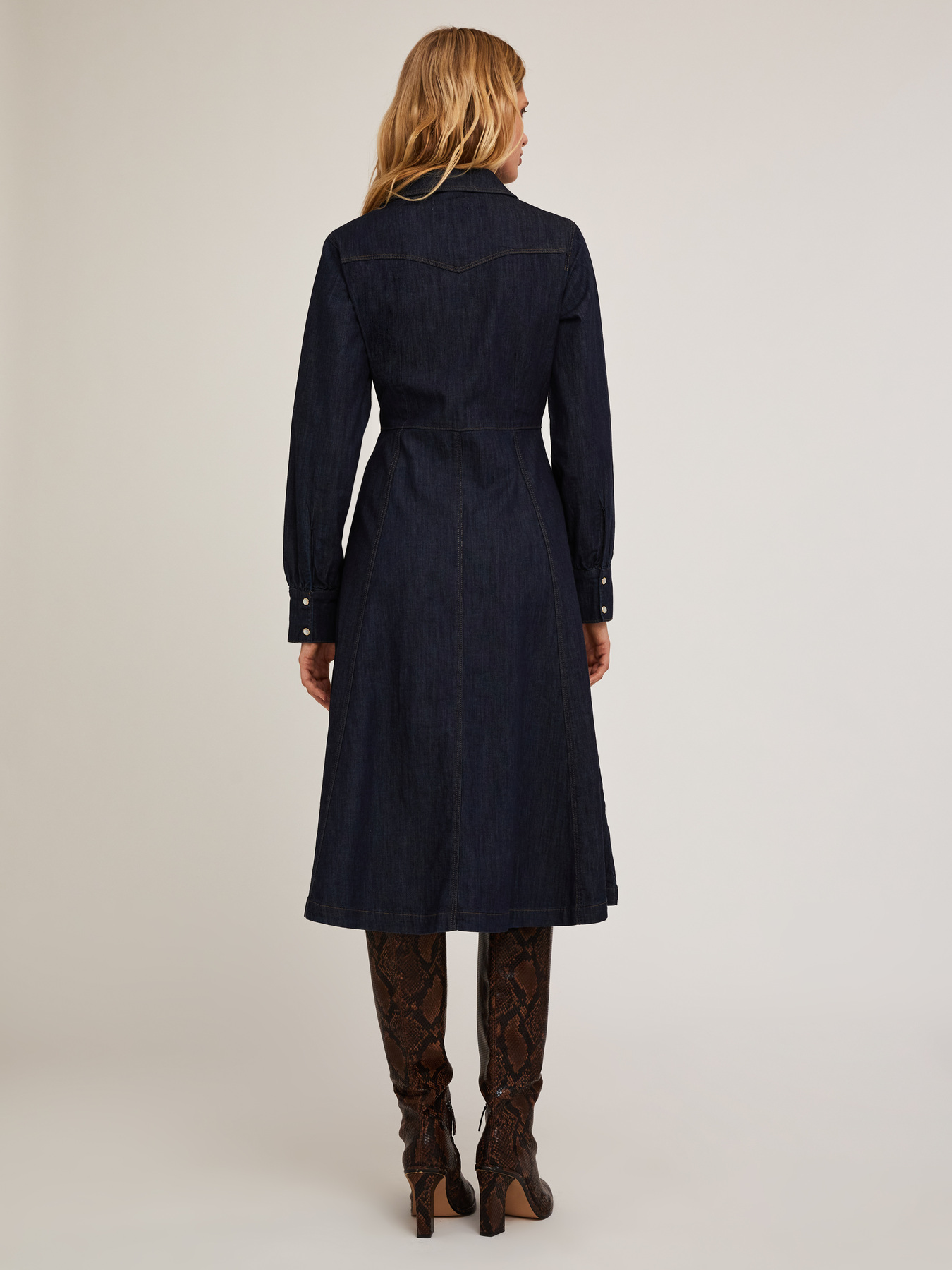 Denim chemisier dress image number 2