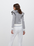 Striped sweater with ruching on shoulders image number 1