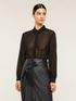 Camicia in georgette con micro borchie image number 0