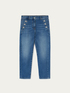 Jeans regular con motivo bottoni gioiello image number 3