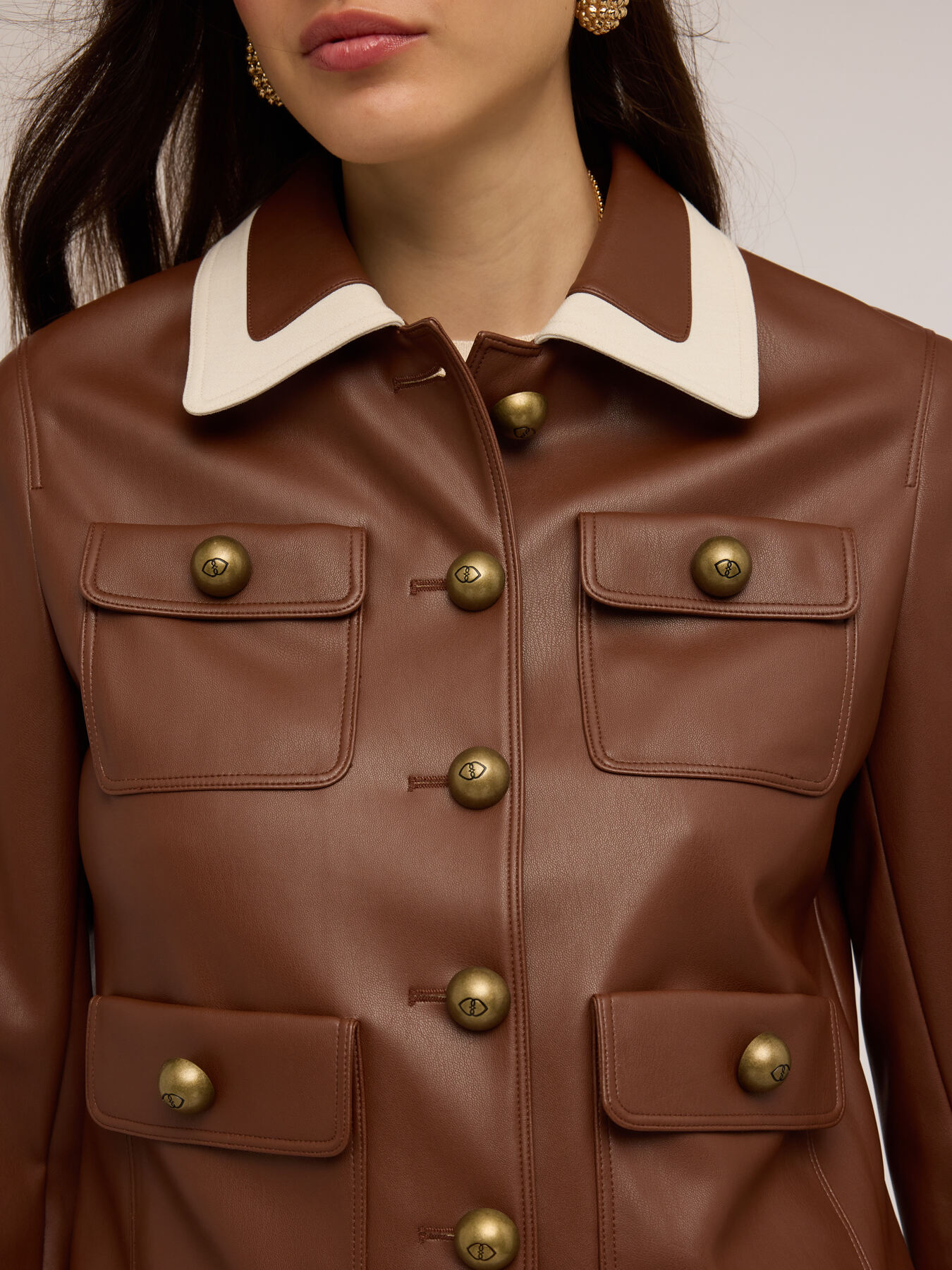 Giacca in tessuto spalmato con tasche image number 3