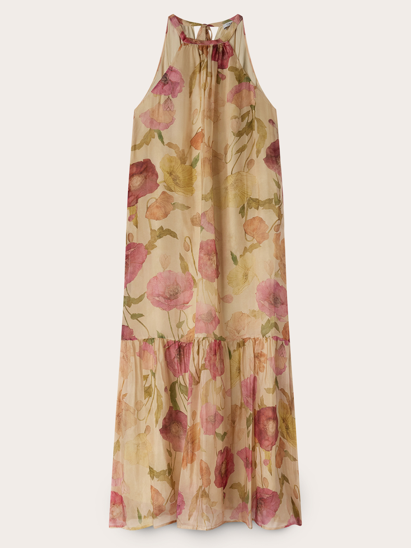 Maxi chiffon dress with print image number 4
