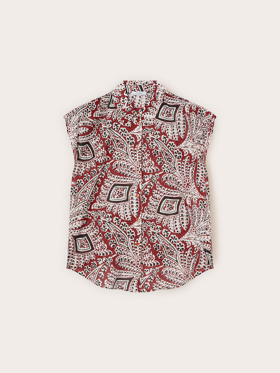 Chemise en mousseline de coton avec imprim&eacute;