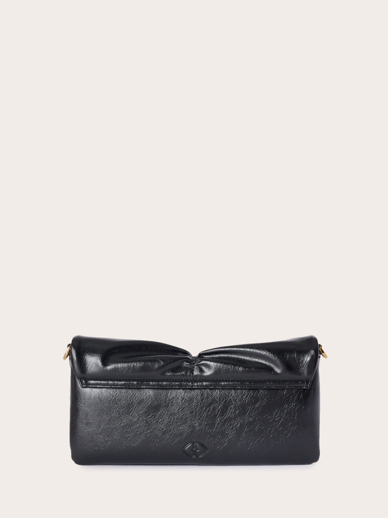 Flache Clutch mit drapierter Klappe und Kette image number 2