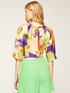 Short blouse with flower-patterned back bow image number 1