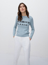 Sweater with crew-neck and jacquard lettering image number 2