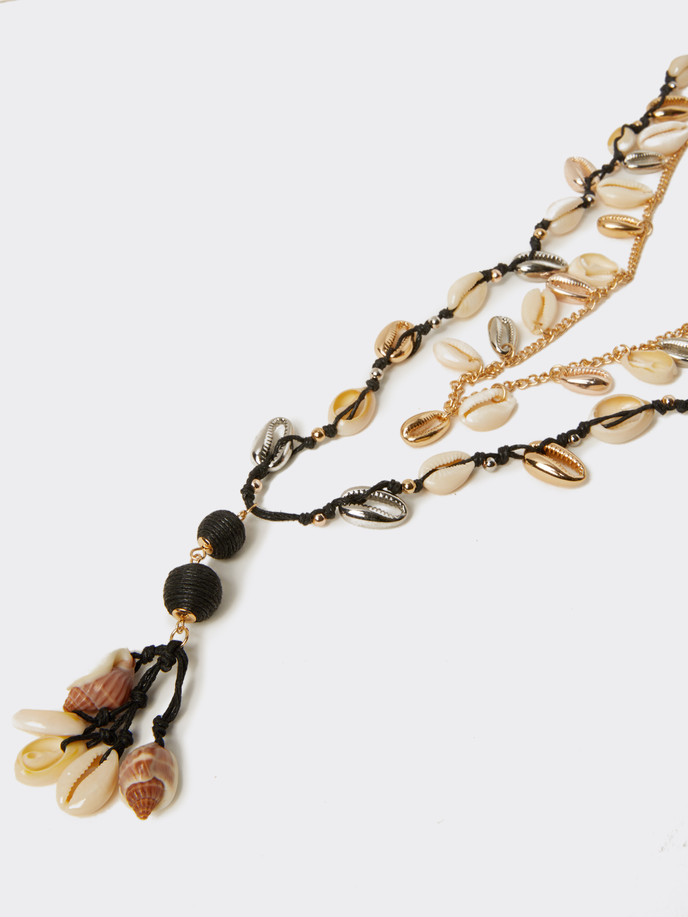 Multi-strand necklace with shell pendants image number 0