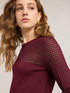 Viscose blend sweater with openwork details image number 3