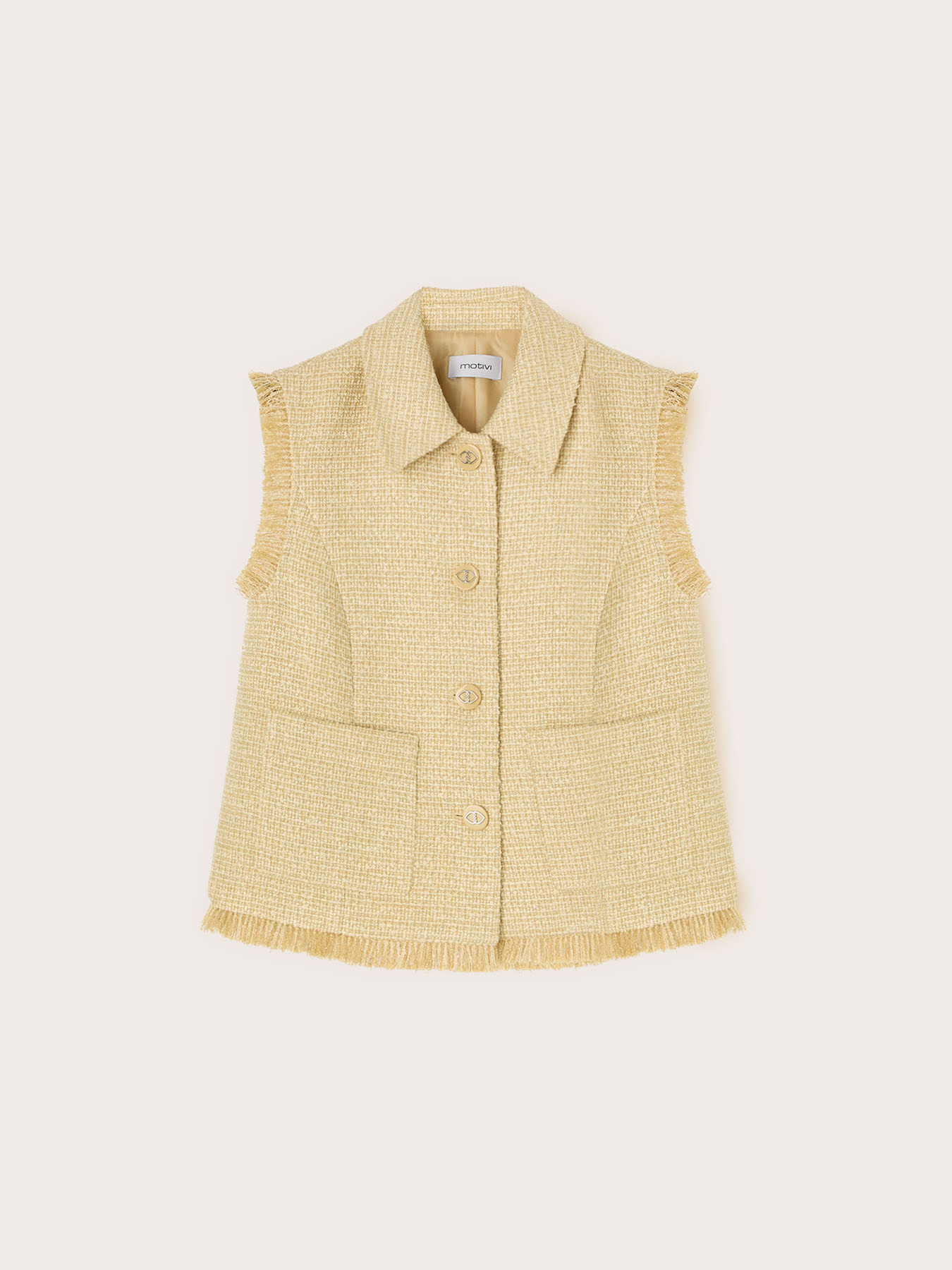 Gilet en boucl&eacute; &agrave; franges image number 4