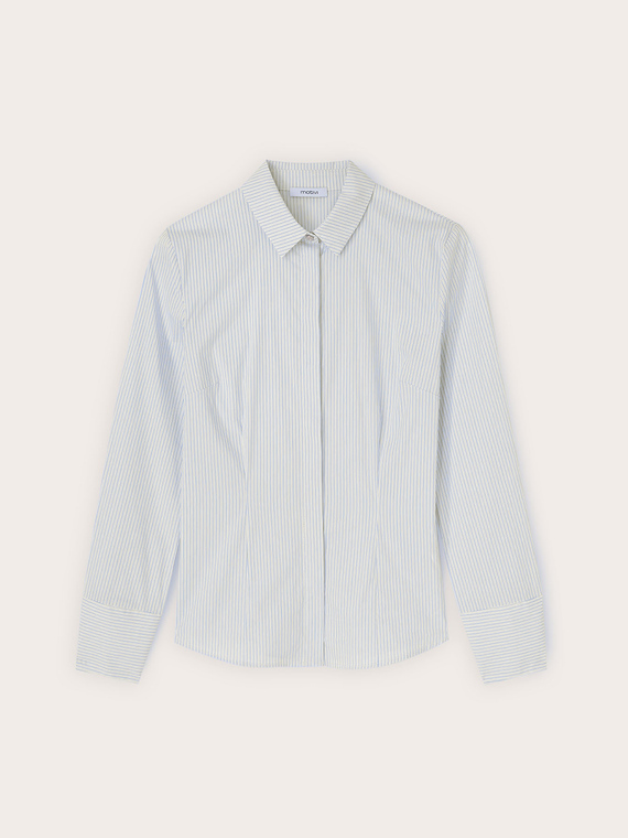 Striped poplin shirt