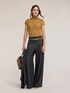 Lace t-shirt with high neck and scalloped hem image number 2
