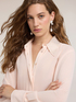 Camisa de georgette con cuello y corbata de strass image number 3