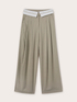 Pantalon large à fines rayures avec détail de ceinture image number 4