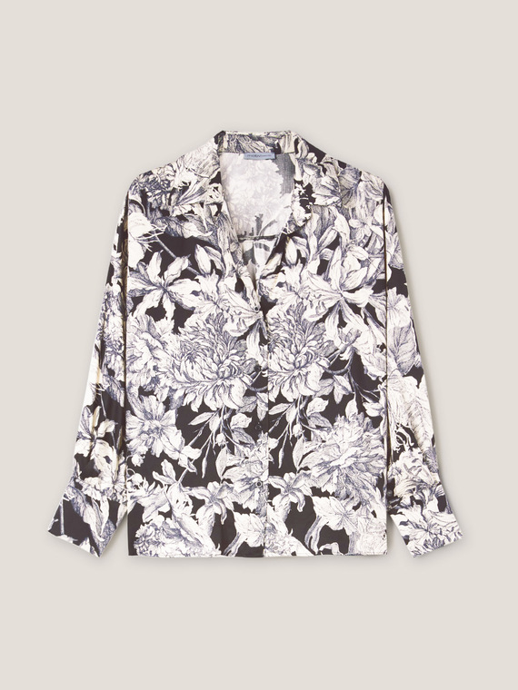 Camisa de satén con estampado de floral