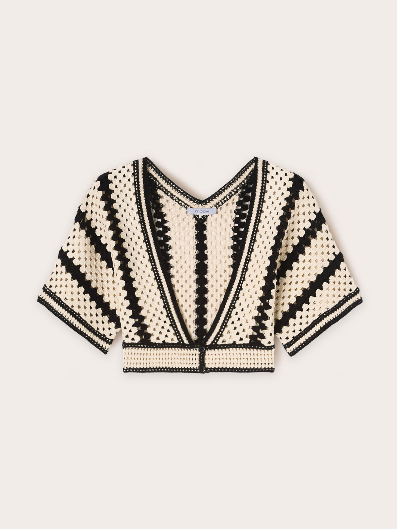 Coprispalle corto in maglia crochet image number 1