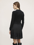Vestito in maglia con gonna in raso pliss&eacute; image number 1