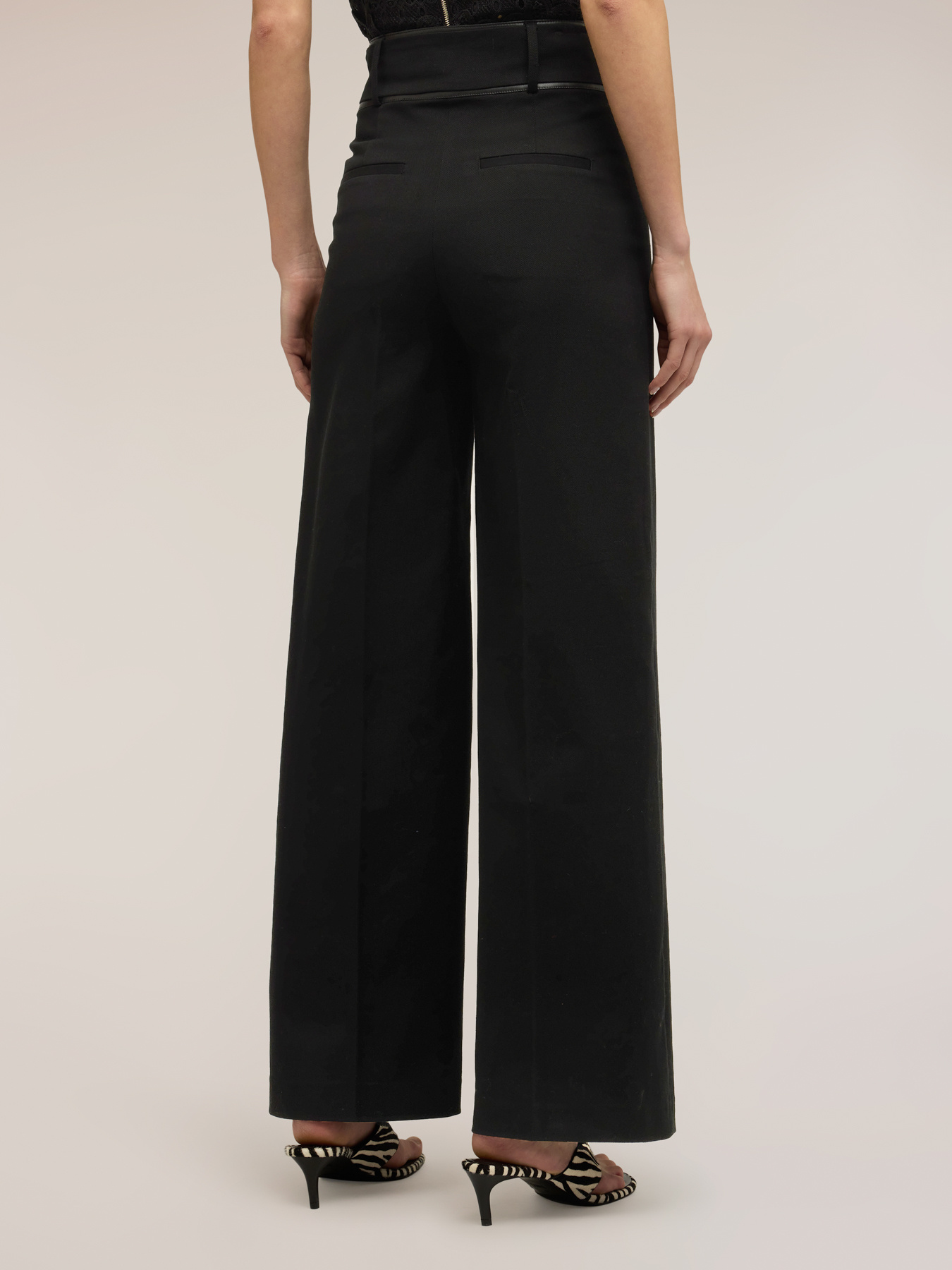 Pantalon palazzo avec taille haute image number 2