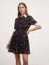 Robe chemisier en georgette motif rouge &agrave; l&egrave;vres image number 0