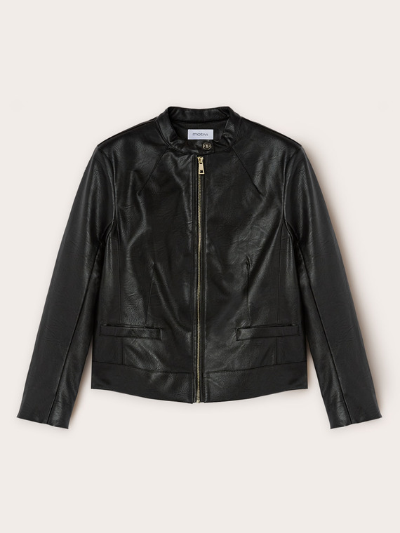 Coated fabric jacket with shaping cuts