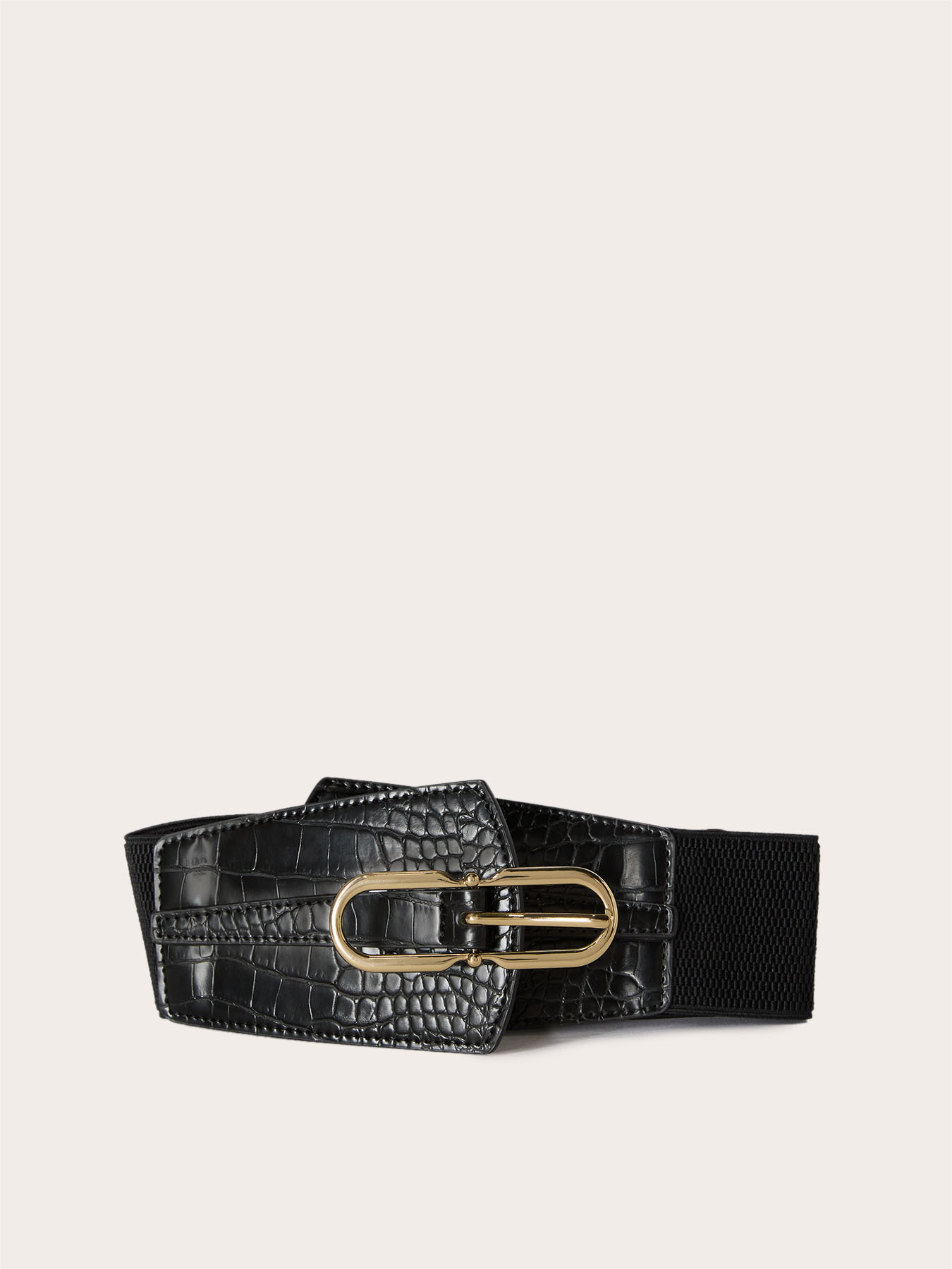 High elastic waistband with metal buckle image number 1
