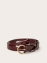 Patent leather belt with crossover keeper loop image number 1