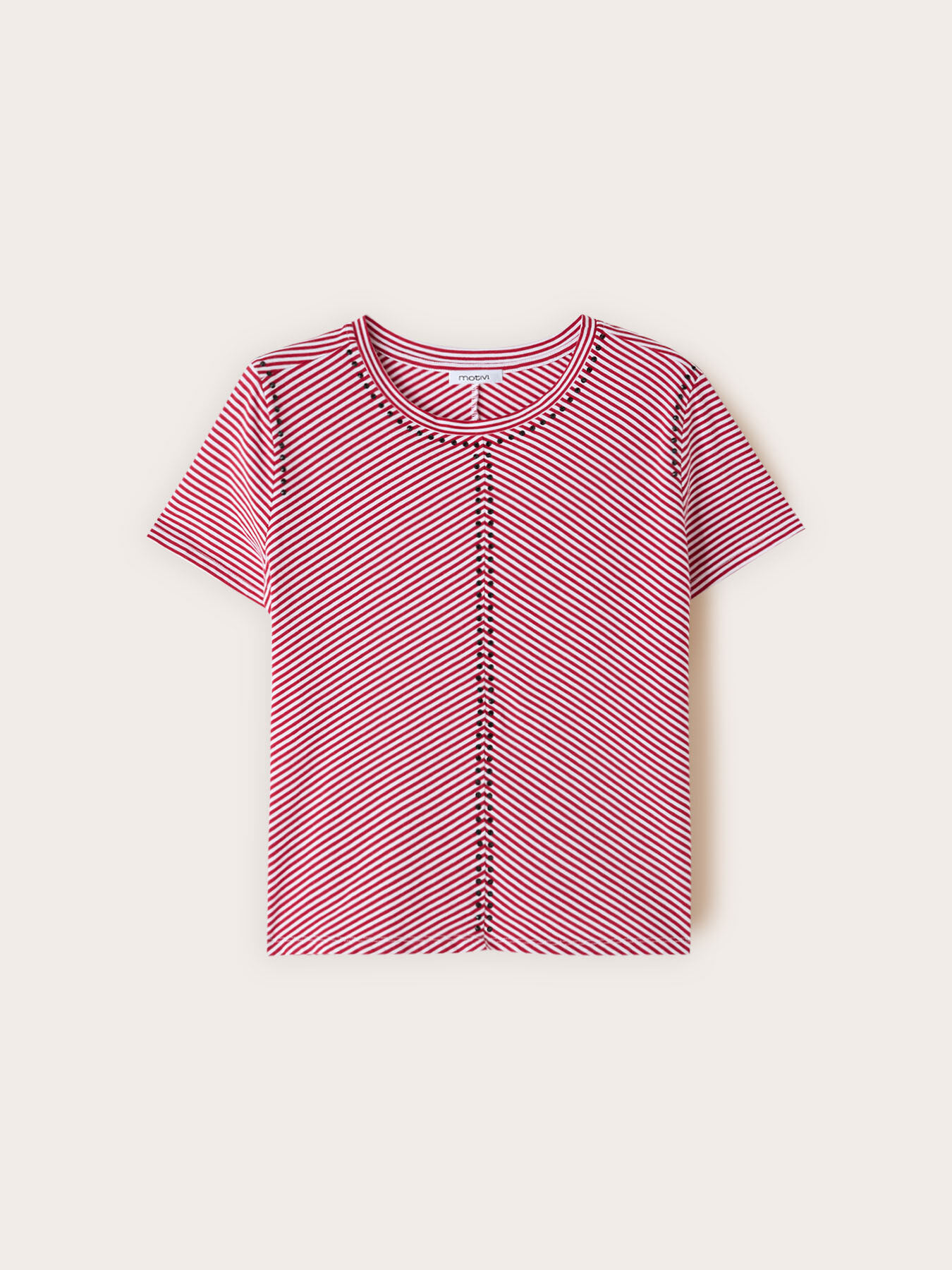 Striped t-shirt with micro studs image number 4